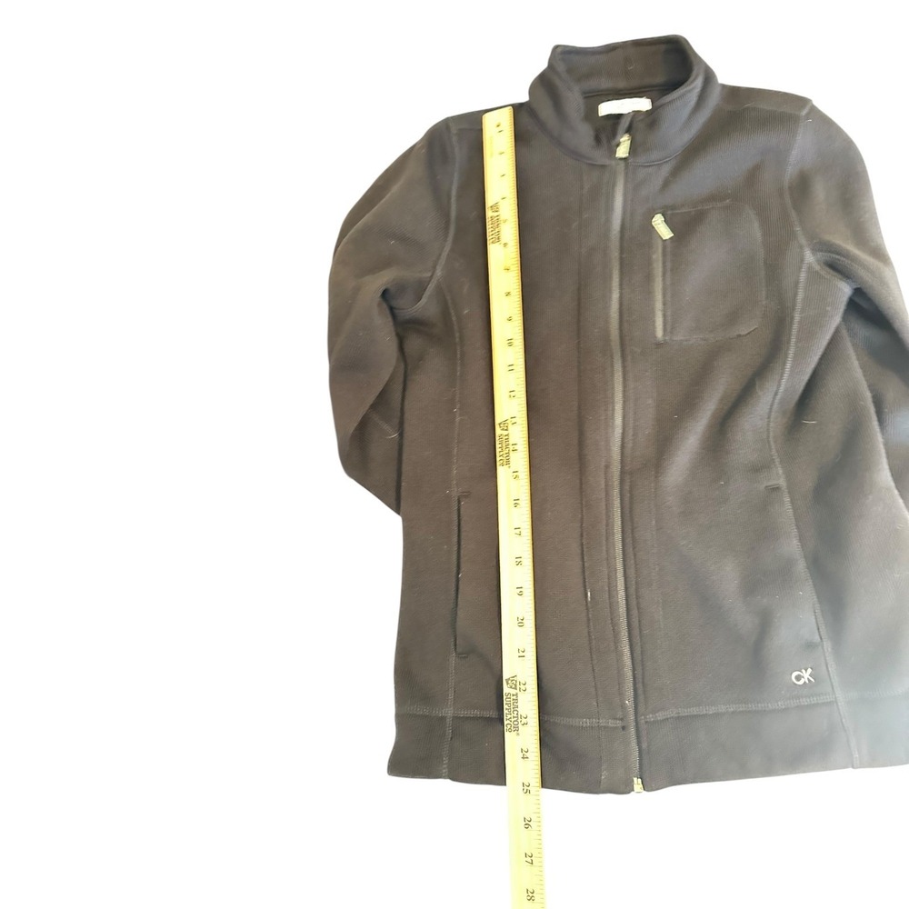 Calvin Klein Women Black Full Zip Mock Neck Knit Jacket Athletic Casual Size M - Picture 10 of 16